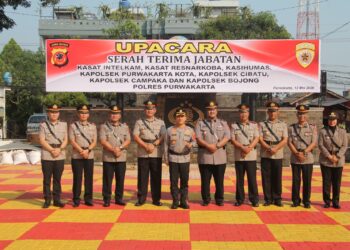 Polres Purwakarta Gelar Serah Terima Jabatan Sejumlah Pejabat Utama & Kapolsek